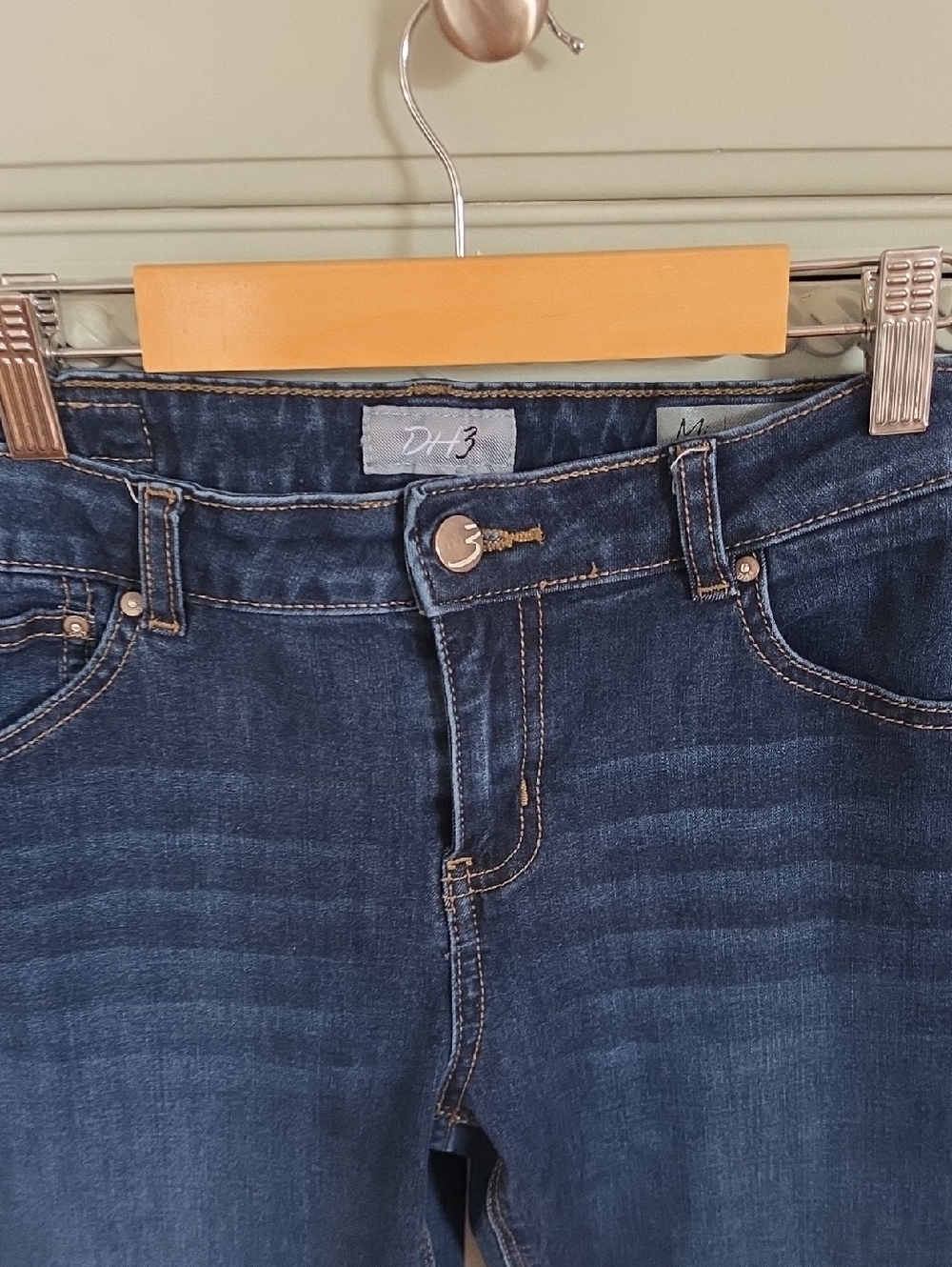 MIA Skinny Jeans - Blue with Brown Stitching